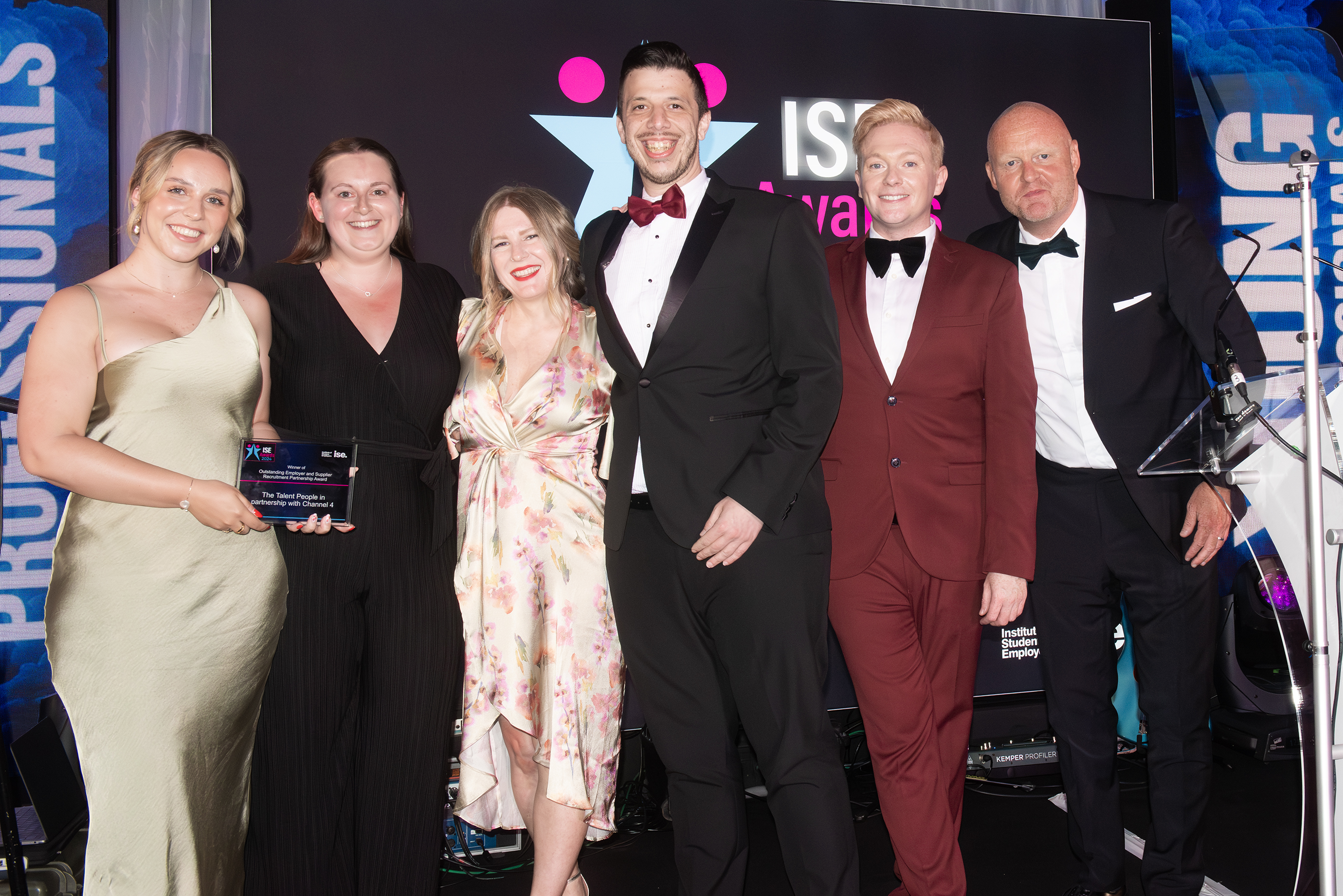 The Talent People and Channel 4 collecting the 2024 ISE Outstanding Employer and Supplier Recruitment Partnership award